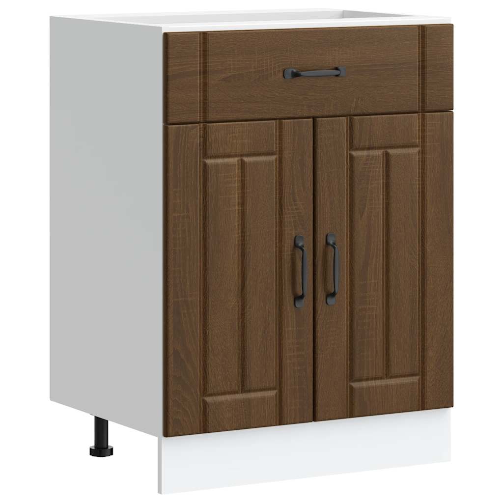 vidaXL Küchen-Unterschrank Lucca Braun Eichen-Optik Holzwerkstoff
