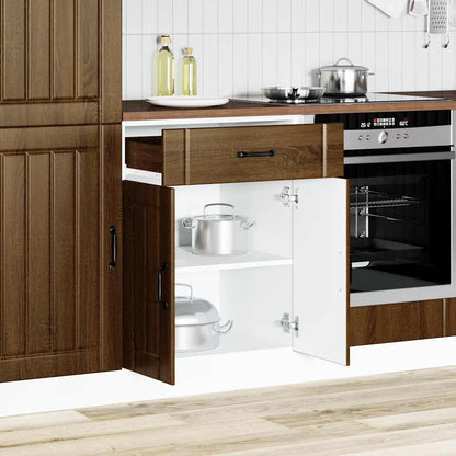 vidaXL Küchen-Unterschrank Lucca Braun Eichen-Optik Holzwerkstoff