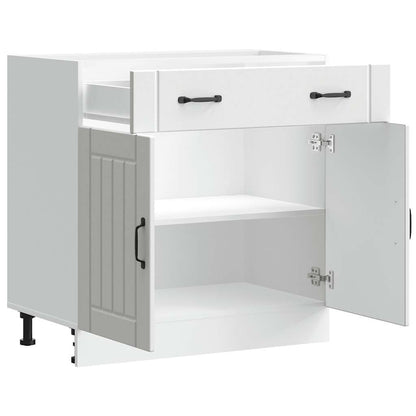 vidaXL Meuble bas de cuisine Lucca Blanc Bois d'ingénierie