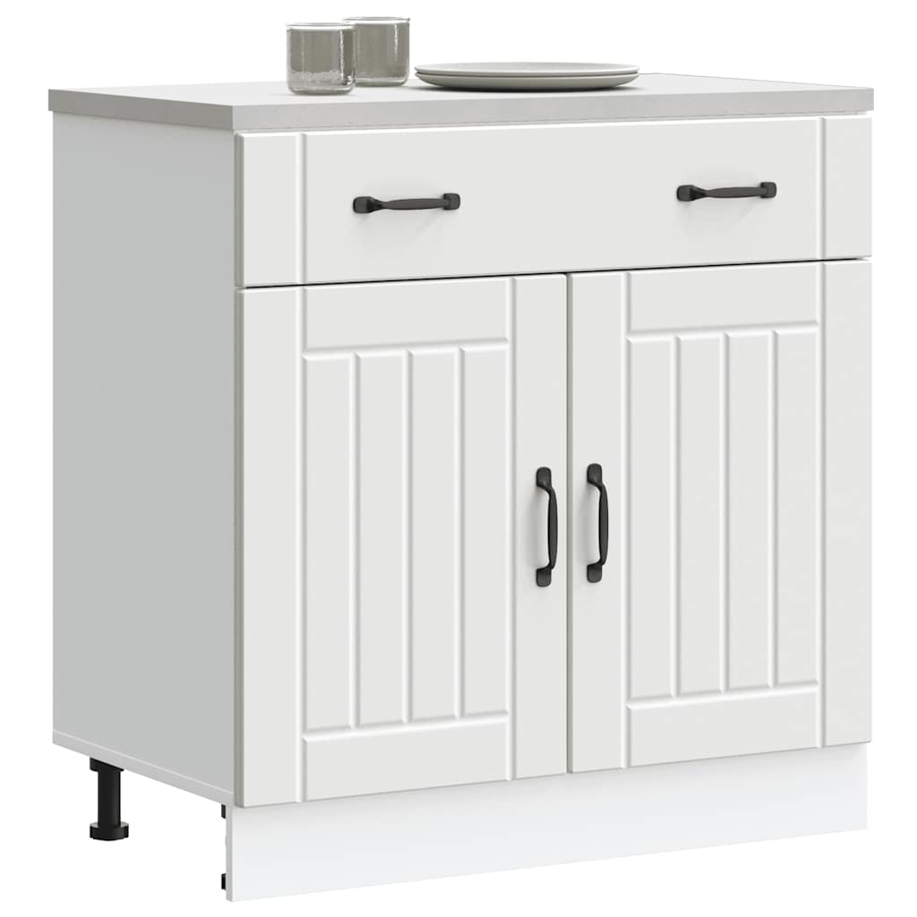 vidaXL Meuble bas de cuisine Lucca Blanc Bois d'ingénierie