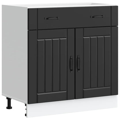 vidaXL Küchen-Unterschrank Lucca Schwarz Holzwerkstoff