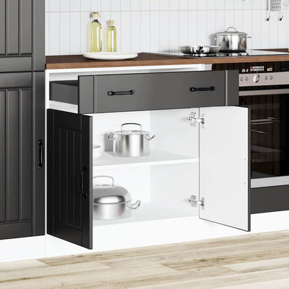 vidaXL Küchen-Unterschrank Lucca Schwarz Holzwerkstoff
