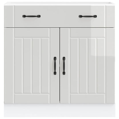 vidaXL Küchen-Unterschrank Lucca Hochglanz-Weiß Holzwerkstoff
