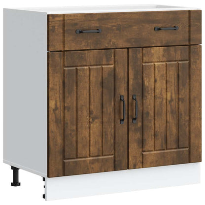 vidaXL Küchen-Unterschrank Lucca Räuchereiche Holzwerkstoff