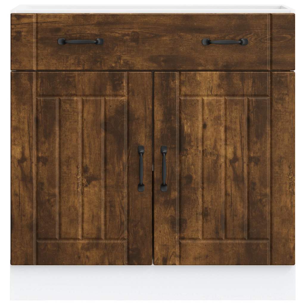 vidaXL Küchen-Unterschrank Lucca Räuchereiche Holzwerkstoff