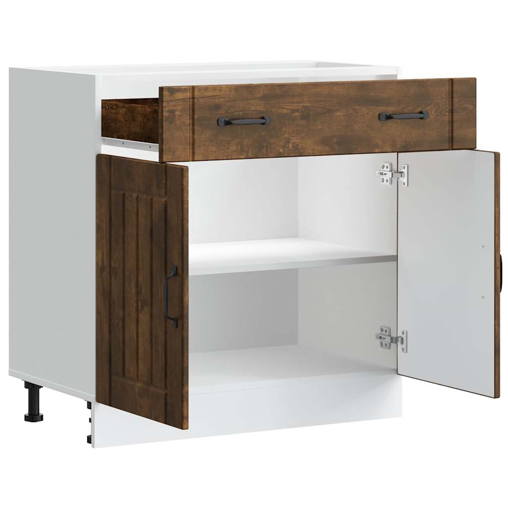 vidaXL Küchen-Unterschrank Lucca Räuchereiche Holzwerkstoff