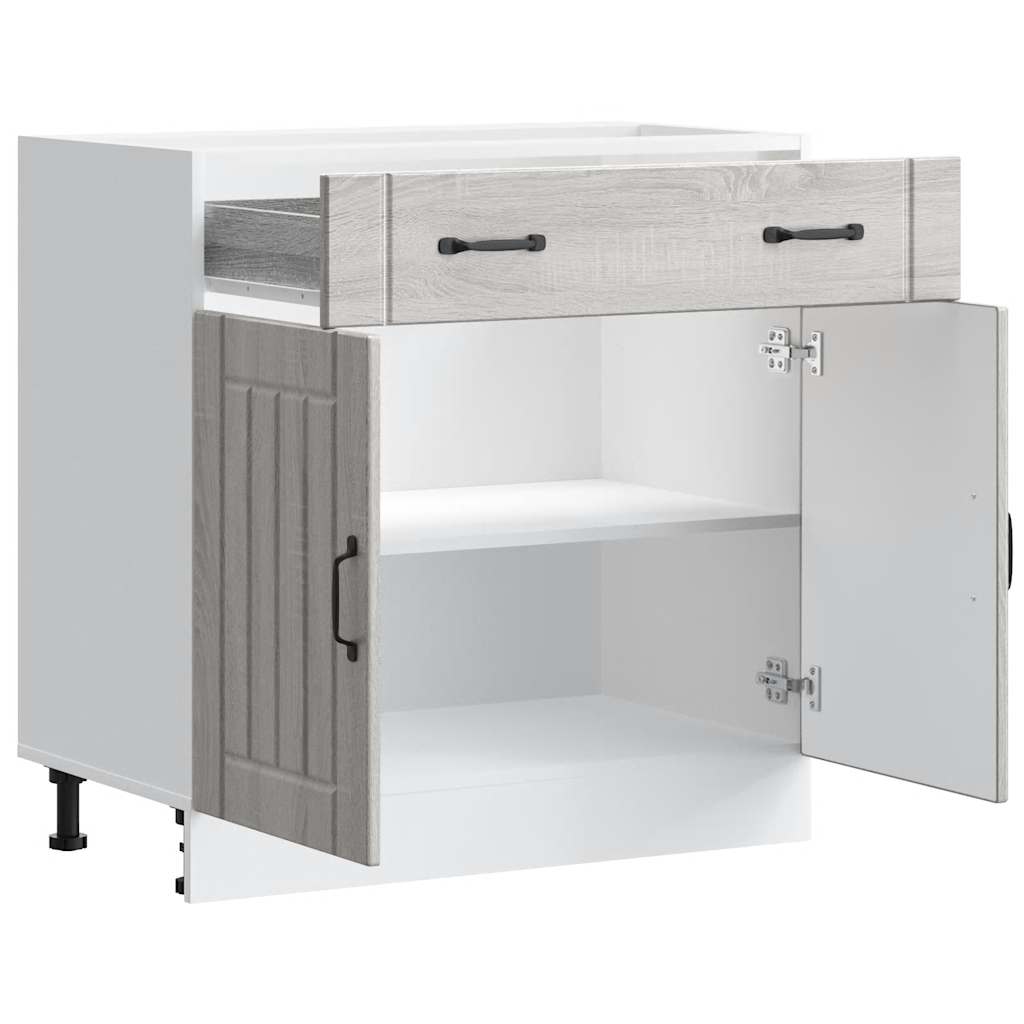 vidaXL Küchen-Unterschrank Lucca Grau Sonoma Holzwerkstoff