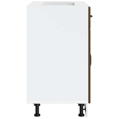 Küchen-Unterschrank Lucca Braun Eichen-Optik Holzwerkstoff