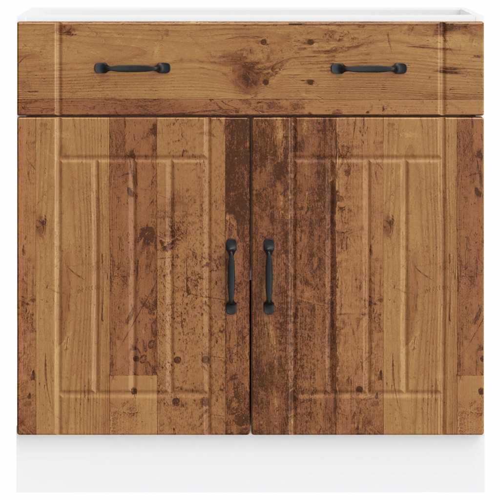 vidaXL Küchen-Unterschrank Lucca Altholz-Optik Holzwerkstoff