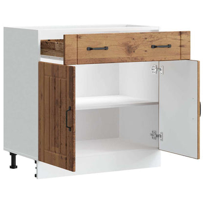 vidaXL Küchen-Unterschrank Lucca Altholz-Optik Holzwerkstoff