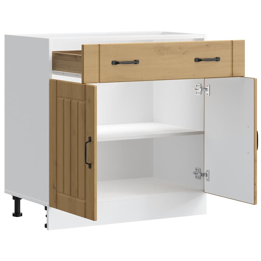 vidaXL Küchen-Unterschrank Lucca Artisan-Eiche Holzwerkstoff