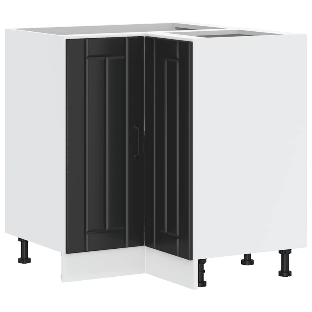 vidaXL Meuble bas d'angle de cuisine Lucca Noir Bois d'ingénierie