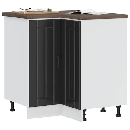 vidaXL Meuble bas d'angle de cuisine Lucca Noir Bois d'ingénierie