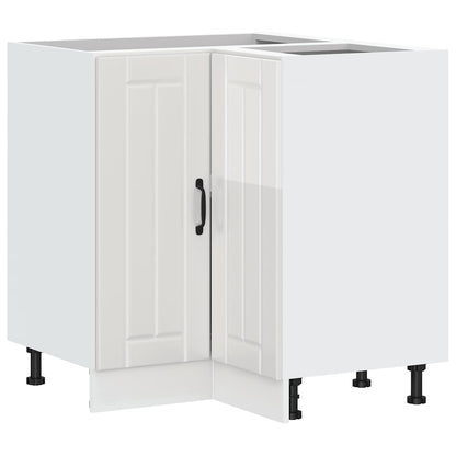 vidaXL Meuble bas d'angle de cuisine Lucca Blanc brillant Bois d'ingénierie