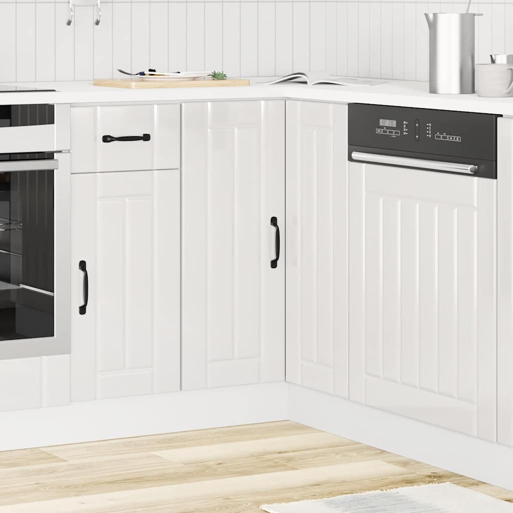 vidaXL Meuble bas d'angle de cuisine Lucca Blanc brillant Bois d'ingénierie