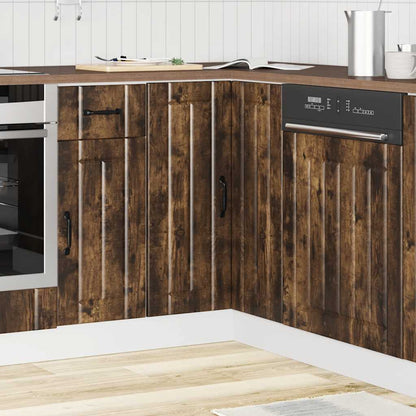 vidaXL Meuble bas d'angle de cuisine Lucca Chêne fumé en bois d'ingénierie