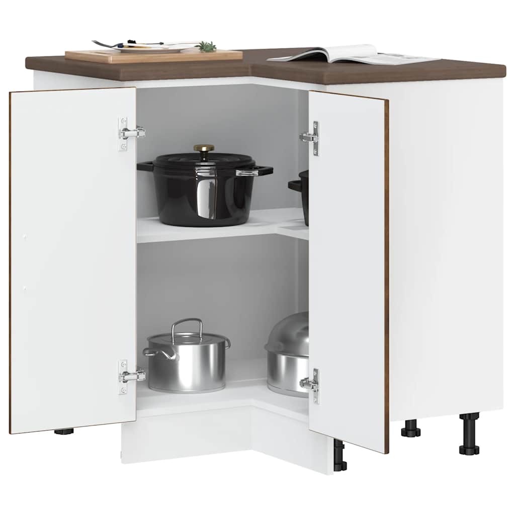 vidaXL Meuble bas d'angle de cuisine Lucca Chêne fumé en bois d'ingénierie