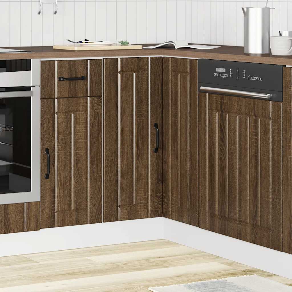 vidaXL Meuble bas d'angle de cuisine Lucca aspect chêne marron, bois d'ingénierie