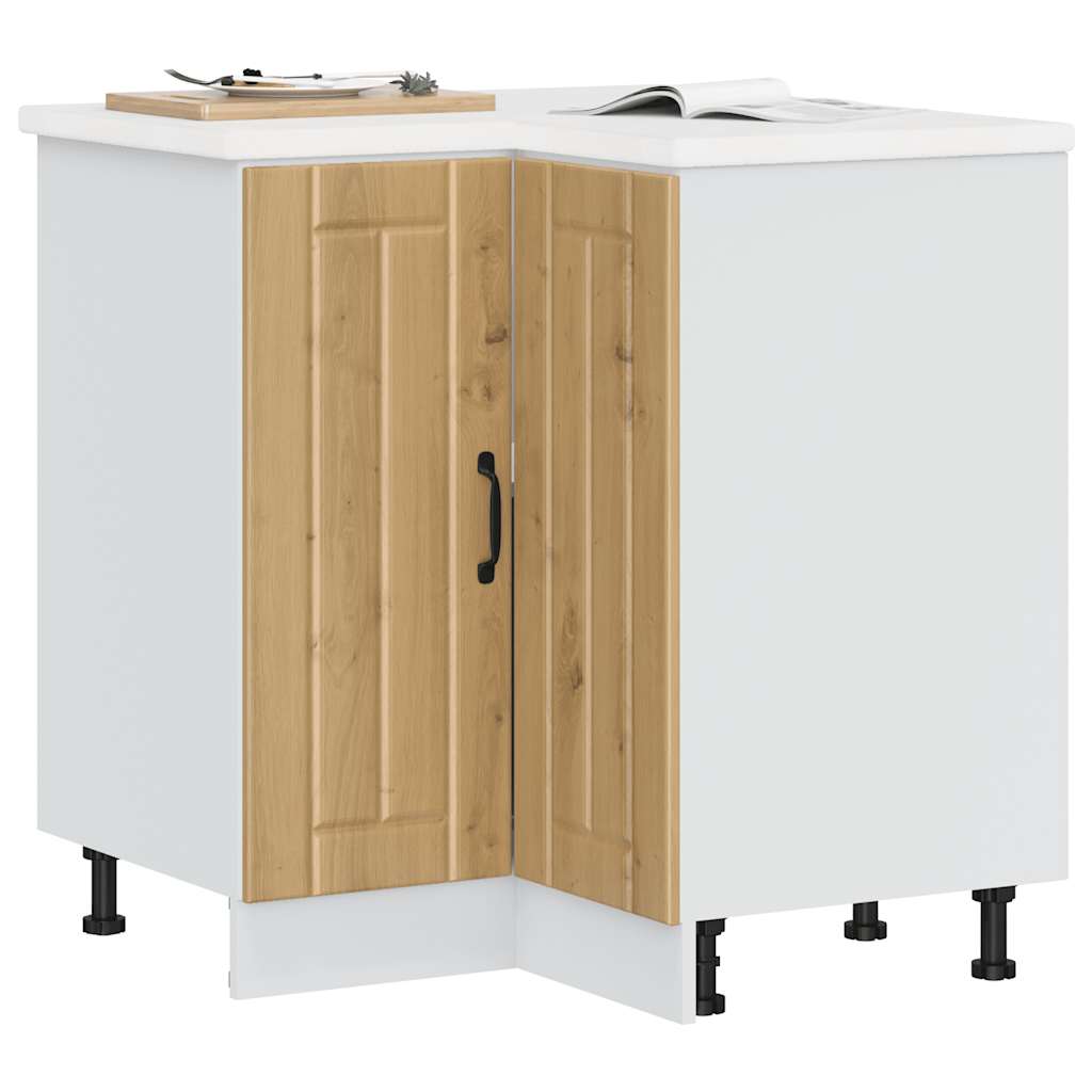 vidaXL Meuble bas d'angle de cuisine Lucca Chêne artisanal Bois d'ingénierie