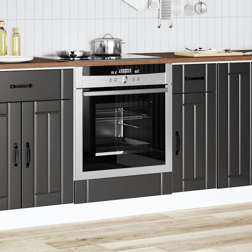 vidaXL Herdumbauschrank Lucca Schwarz Holzwerkstoff