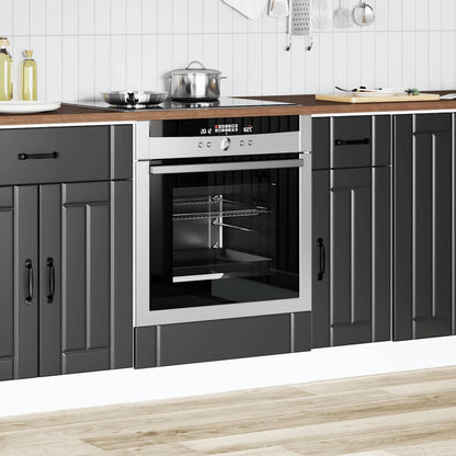 vidaXL Herdumbauschrank Lucca Schwarz Holzwerkstoff