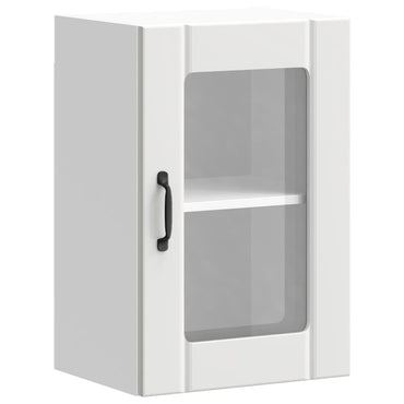 vidaXL Meuble haut de cuisine Lucca blanc avec porte vitrée