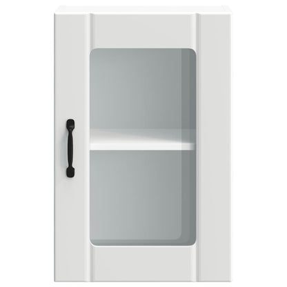 vidaXL Meuble haut de cuisine Lucca blanc avec porte vitrée