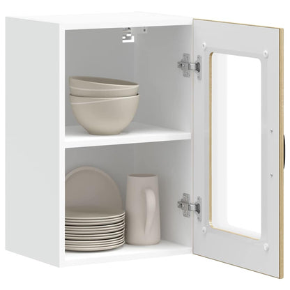 vidaXL Küchen-Hängeschrank mit Glastür Lucca Sonoma-Eiche
