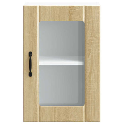 vidaXL Küchen-Hängeschrank mit Glastür Lucca Sonoma-Eiche