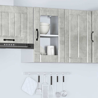 vidaXL Meuble haut de cuisine avec porte en verre Lucca Gris béton