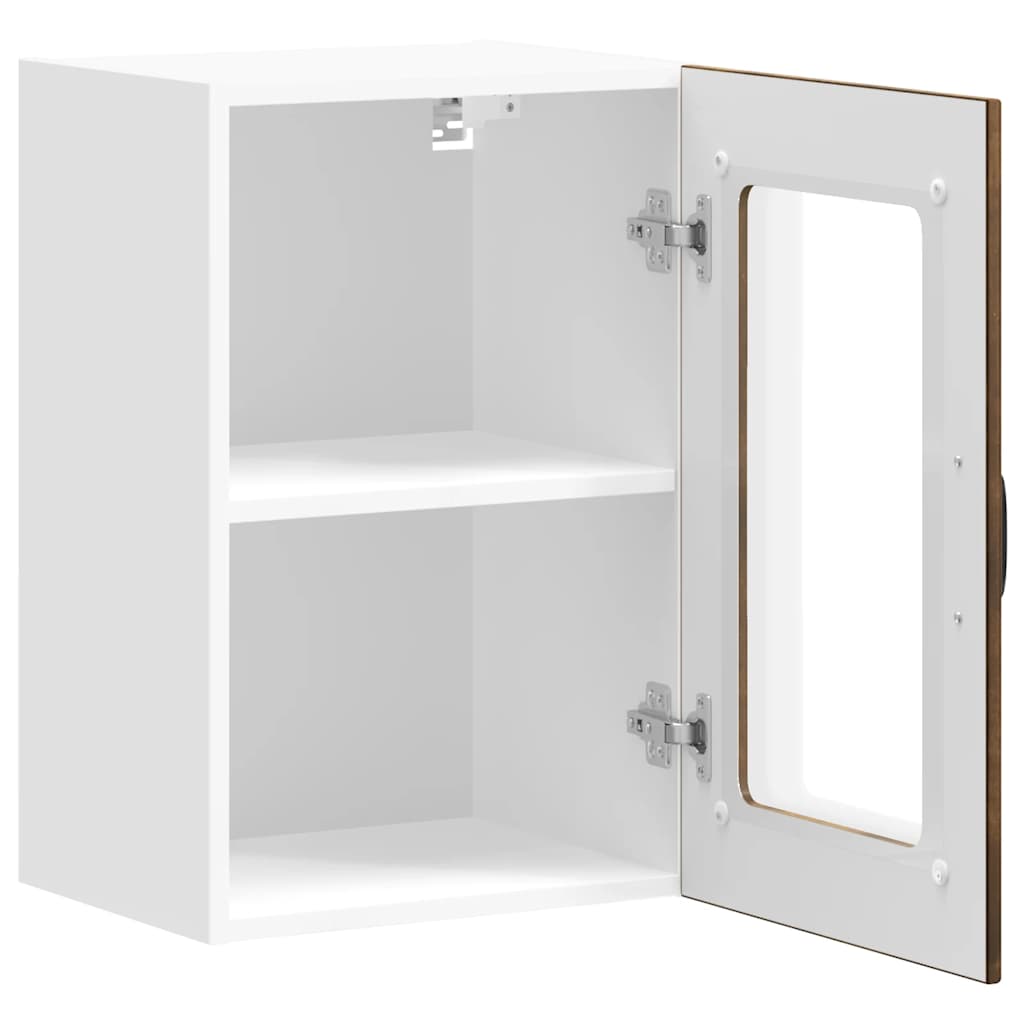 vidaXL Küchen-Hängeschrank mit Glastür Lucca Räuchereiche