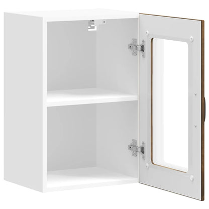 vidaXL Küchen-Hängeschrank mit Glastür Lucca Räuchereiche