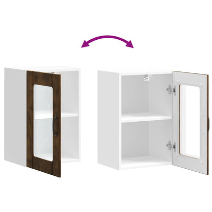 vidaXL Küchen-Hängeschrank mit Glastür Lucca Räuchereiche