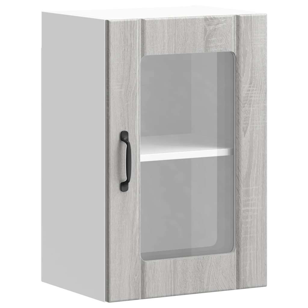 Meuble haut de cuisine vidaXL avec porte vitrée Lucca Gris Sonoma