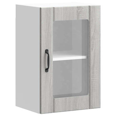 Meuble haut de cuisine vidaXL avec porte vitrée Lucca Gris Sonoma