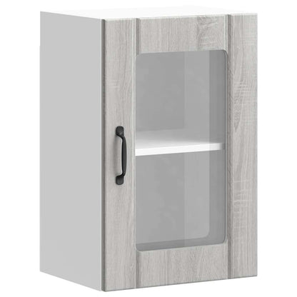 Meuble haut de cuisine vidaXL avec porte vitrée Lucca Gris Sonoma