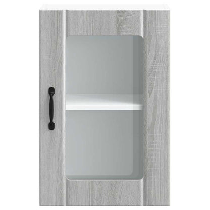 Meuble haut de cuisine vidaXL avec porte vitrée Lucca Gris Sonoma