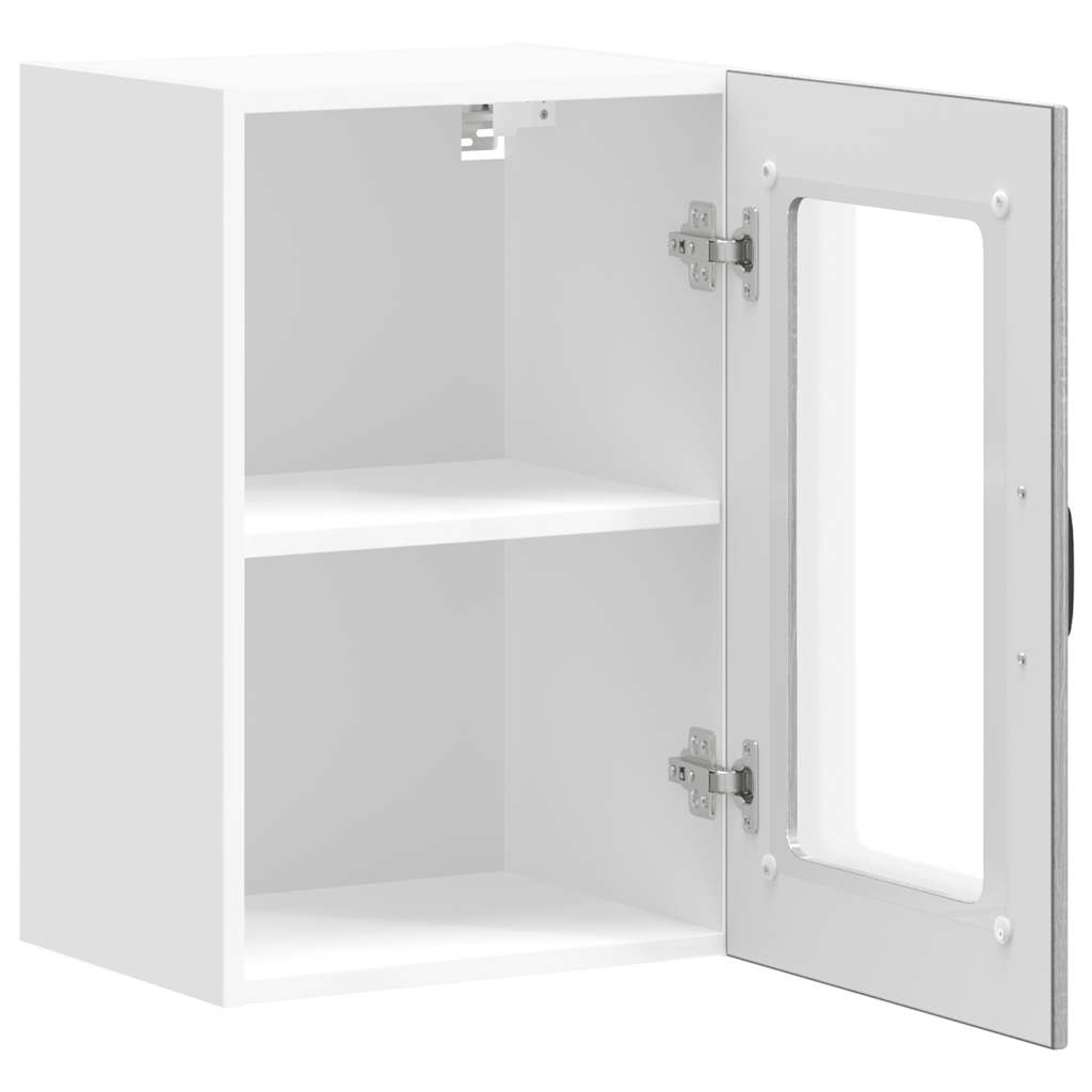 Meuble haut de cuisine vidaXL avec porte vitrée Lucca Gris Sonoma