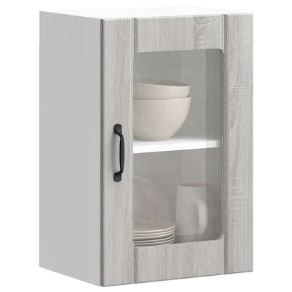 Meuble haut de cuisine vidaXL avec porte vitrée Lucca Gris Sonoma