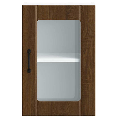 vidaXL Küchen-Hängeschrank mit Glastür Lucca Braun Eichen-Optik