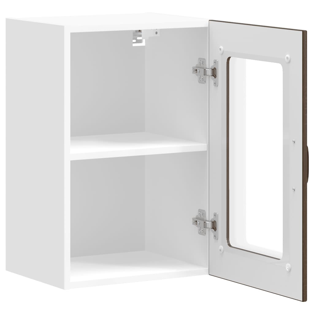 vidaXL Küchen-Hängeschrank mit Glastür Lucca Braun Eichen-Optik
