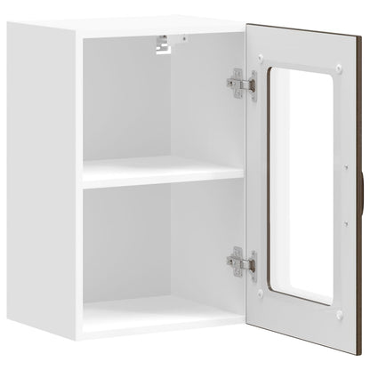 vidaXL Küchen-Hängeschrank mit Glastür Lucca Braun Eichen-Optik