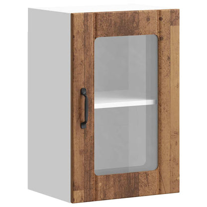 vidaXL Küchen-Hängeschrank mit Glastür Lucca Altholz-Optik