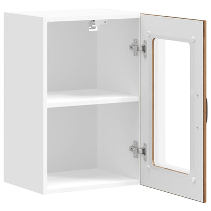 vidaXL Küchen-Hängeschrank mit Glastür Lucca Altholz-Optik