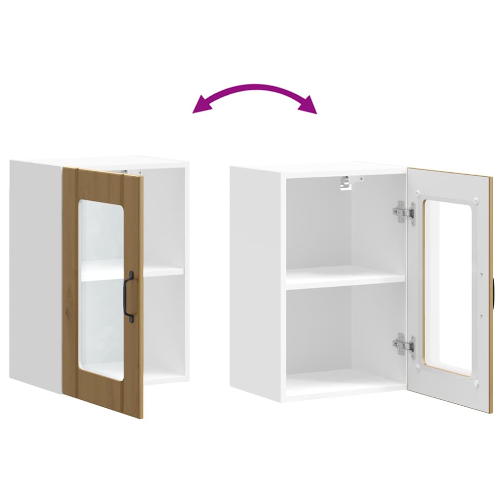 vidaXL Küchen-Hängeschrank mit Glastür Lucca Artisan-Eiche