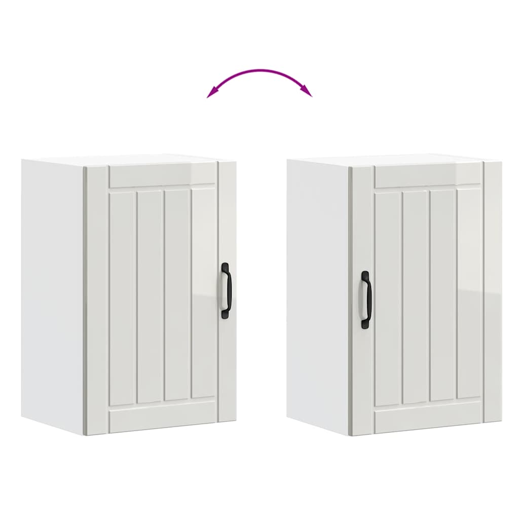 vidaXL Küchen-Hängeschrank Lucca Hochglanz-Weiß Holzwerkstoff