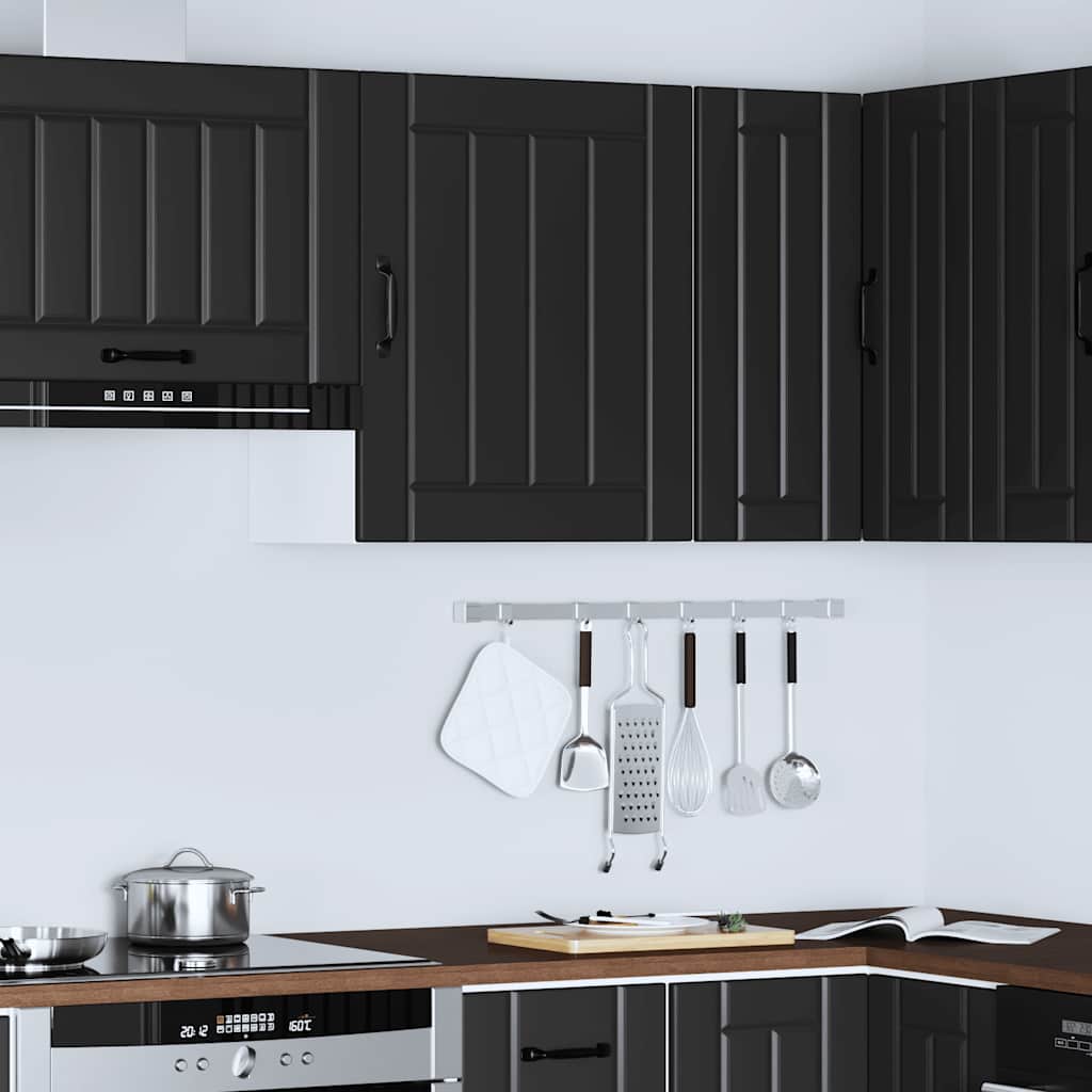 vidaXL Küchen-Hängeschrank Lucca Schwarz Holzwerkstoff