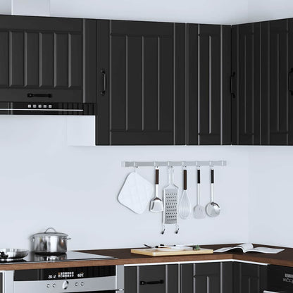 vidaXL Küchen-Hängeschrank Lucca Schwarz Holzwerkstoff