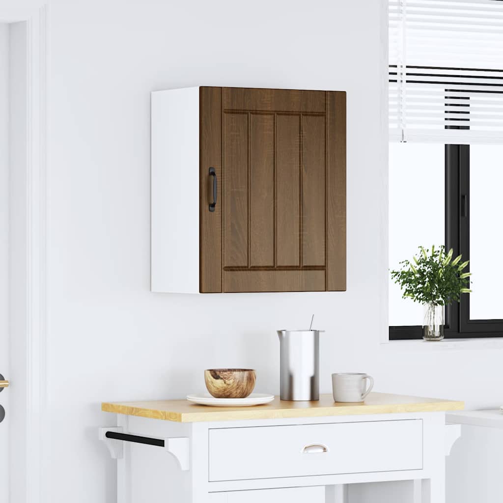 vidaXL Meuble haut de cuisine Lucca marron aspect chêne en bois d'ingénierie