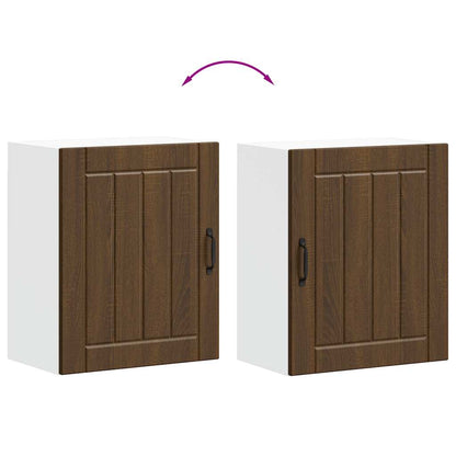 vidaXL Meuble haut de cuisine Lucca marron aspect chêne en bois d'ingénierie